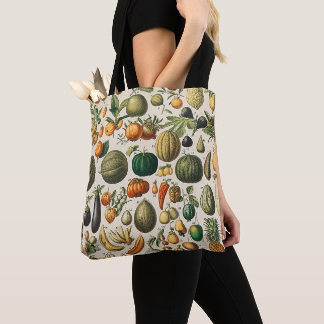 Bolso De Tela Ilustracion científico botánico de frutas (Detalle)