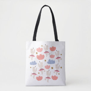 Bolso De Tela Ilustracion circular con perros de caniche lindos