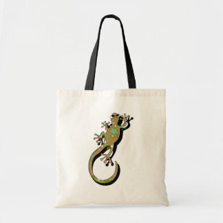 Bolso De Tela Ilustración Colorida de Gecko | Lagarto Mínimo Ado