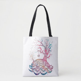 Bolso De Tela Ilustracion complejo del árbol del corazón de la