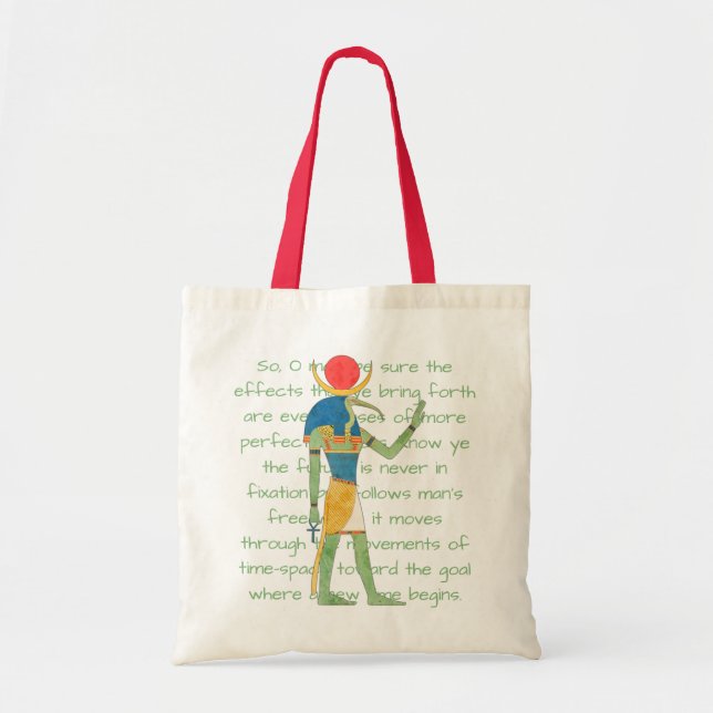 Bolso De Tela Ilustracion con cita de Dios Diente de Egipto (Frente)