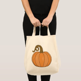 Bolso De Tela Ilustracion curvo de calabaza