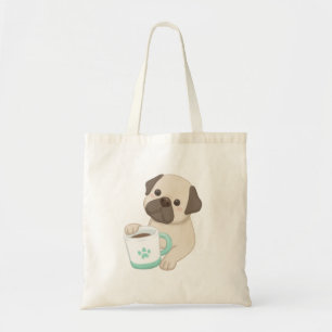 Bolso De Tela Ilustracion Cute Dog & Mug
