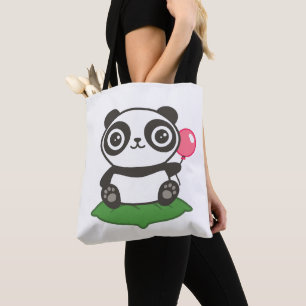 Bolso De Tela Ilustracion Cute Panda