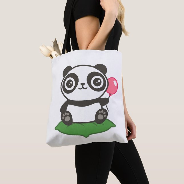 Bolso De Tela Ilustracion Cute Panda (Detalle)
