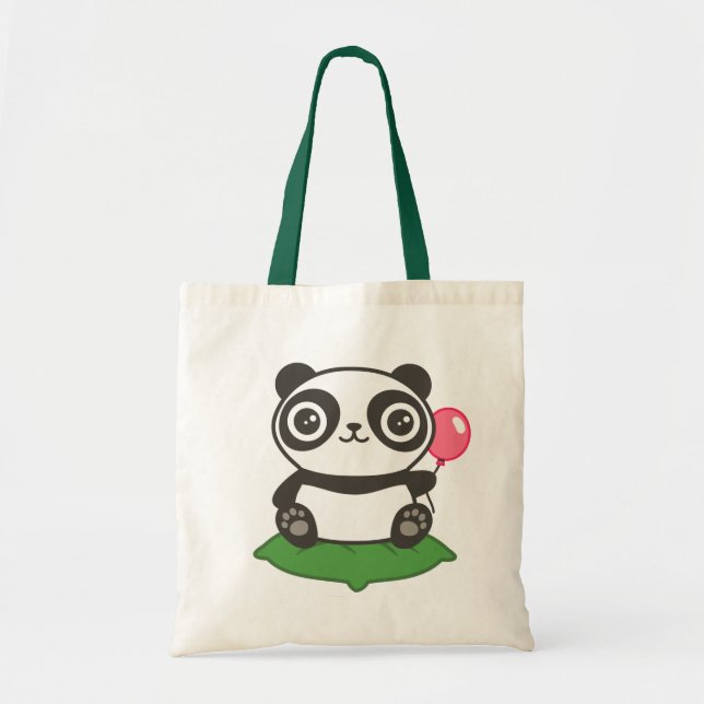 Bolso De Tela Ilustracion Cute Panda (Frente)