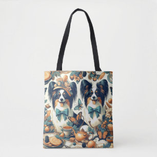 Bolso De Tela Ilustracion Cute Papillon Dog