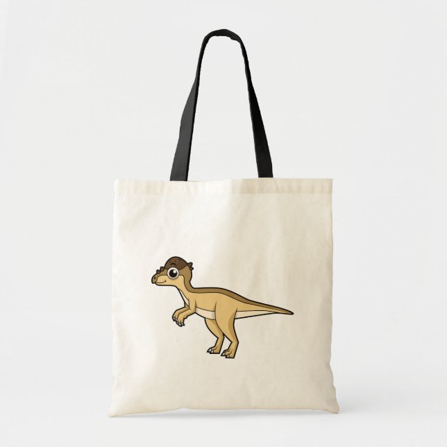 Bolso De Tela Ilustracion Cuto De Un Dinosaurio Pachycephalosaur (Frente)