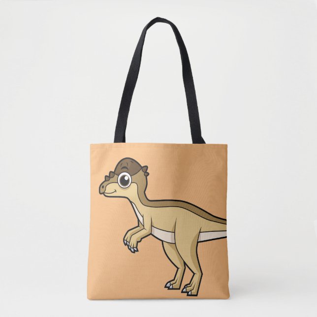 Bolso De Tela Ilustracion Cuto De Un Dinosaurio Pachycephalosaur (Anverso)