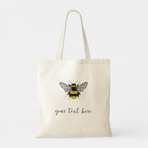Bolso De Tela Ilustracion de abejas - agrega tu propio texto Tot
