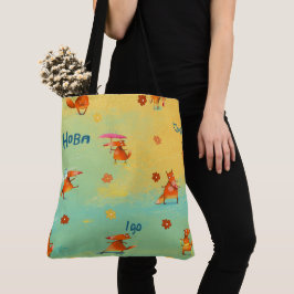 Bolso De Tela Ilustracion de acuarela artesanal Funny Fox
