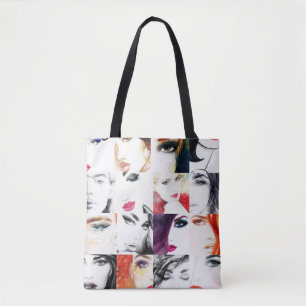 Bolso De Tela Ilustracion de acuarela de color retrato femenino