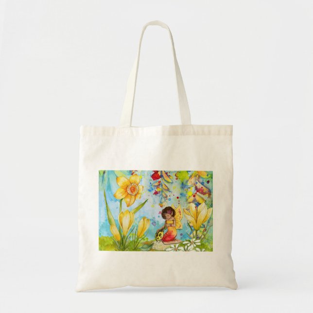 Bolso De Tela Ilustracion de acuarela de hadas (Frente)