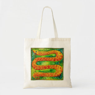 Bolso De Tela Ilustración de Acuarela de Serpiente Estampada