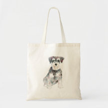 Ilustracion de acuarelas de perro Schnauzer en min