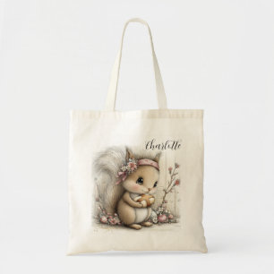 Bolso De Tela Ilustración de adorable ardilla de Pascua