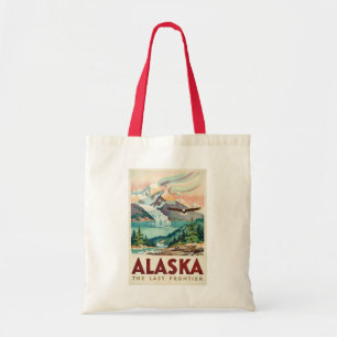 Bolso De Tela Ilustración de águila calva de las luces del norte