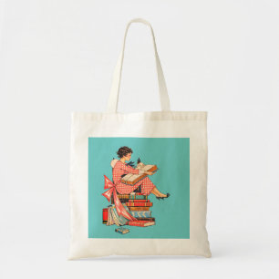 Bolso De Tela Ilustración de amante de libros antiguos leyendo