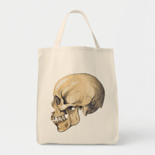 Bolso De Tela Ilustracion de anatomía de cráneo vintage