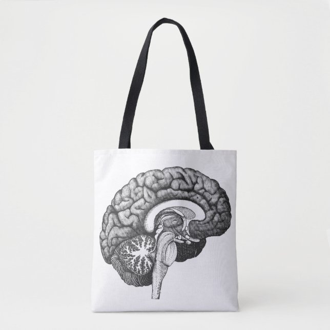 Bolso De Tela Ilustracion de anatomía médica ventilado cerebro h (Anverso)