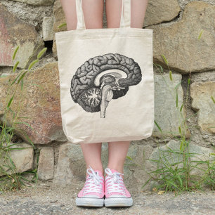 Bolso De Tela Ilustracion de anatomía médica ventilado cerebro h
