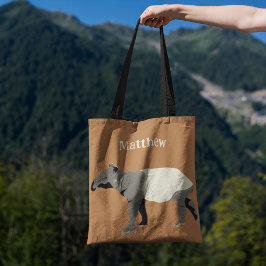 Bolso De Tela Ilustración de animal de tapir malayo o asiático