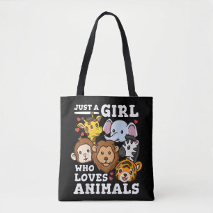 Bolso De Tela Ilustración de animales lindos del zoológico elefa