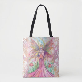 Bolso De Tela Ilustración de arte de fantasía de hadas rosas de 