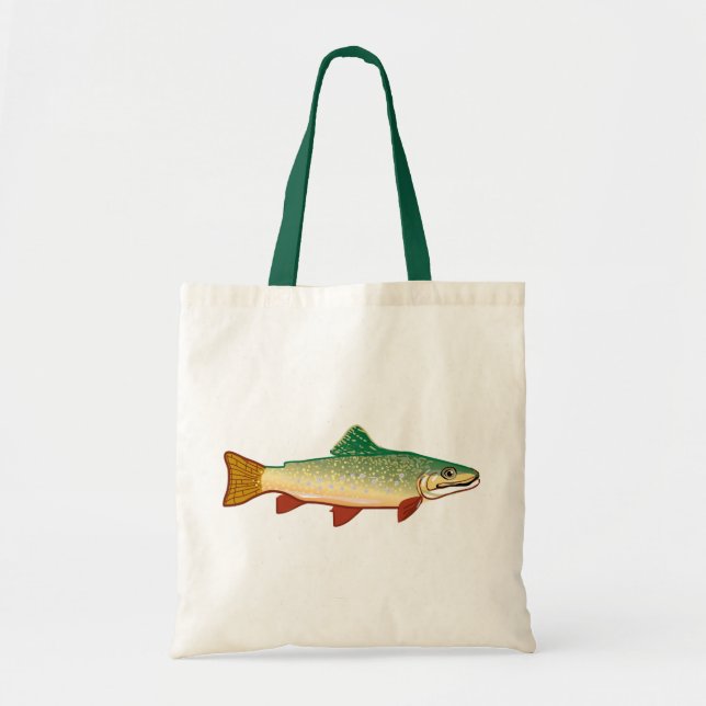 Bolso De Tela Ilustracion de arte de truchas (Frente)