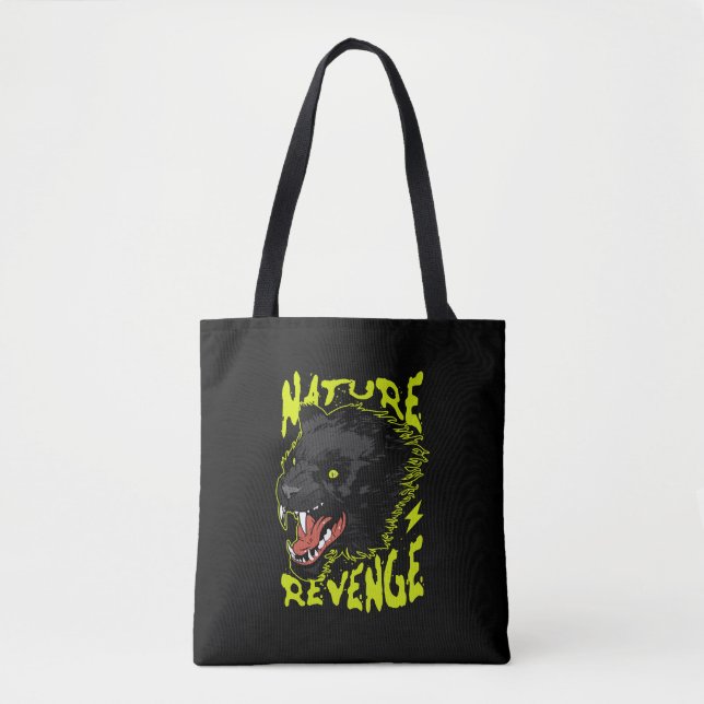 Bolso De Tela ilustracion de arte vector panther (Anverso)