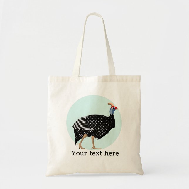 Bolso De Tela Ilustracion de aves de Guinea (Frente)