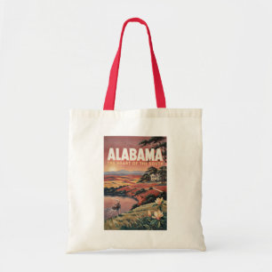 Bolso De Tela Ilustración de barco en el río Alabama Arte de via