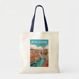 Bolso De Tela Ilustración de Bolonia Italia Arte de Viaje Vintag