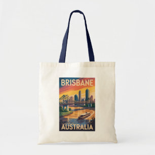 Bolso De Tela Ilustración de Brisbane Australia Arte de Viaje Vi