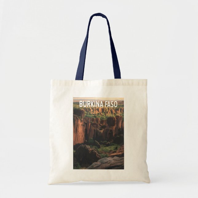 Bolso De Tela Ilustracion de Burkina Faso Viaje al arte (Frente)