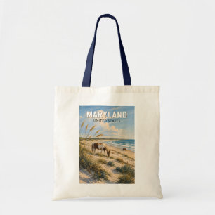 Bolso De Tela Ilustración de Caballo de Maryland Arte de Viaje V