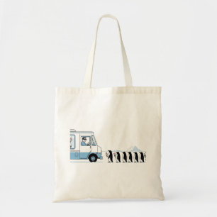 Bolso De Tela Ilustracion de Camión de Crema de Hielo Pingüino