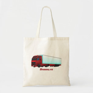 Bolso De Tela Ilustracion de camión de remolques rojos