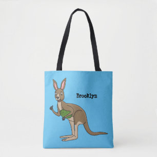 Bolso De Tela Ilustracion de canguro australiano bastante feliz
