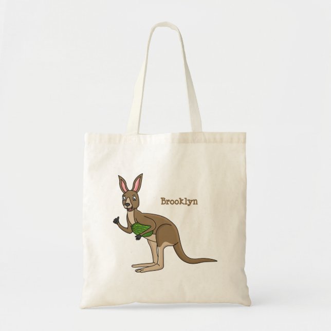 Bolso De Tela Ilustracion de canguro australiano bastante feliz (Frente)