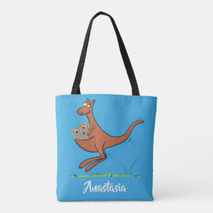 Bolso De Tela Ilustracion de canguro y personalizado de koalas