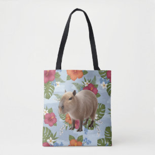 Bolso De Tela Ilustración de capybara animal en acuarela linda
