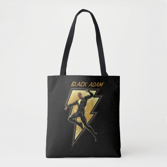 Bolso De Tela Ilustracion de caracteres Black Adam Lightning Bol (Anverso)