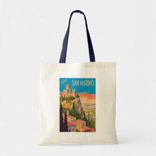 Bolso De Tela Ilustración de Castillo de San Marino Arte de Viaj