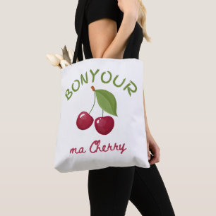 Bolso De Tela Ilustración de cereza Kawaii