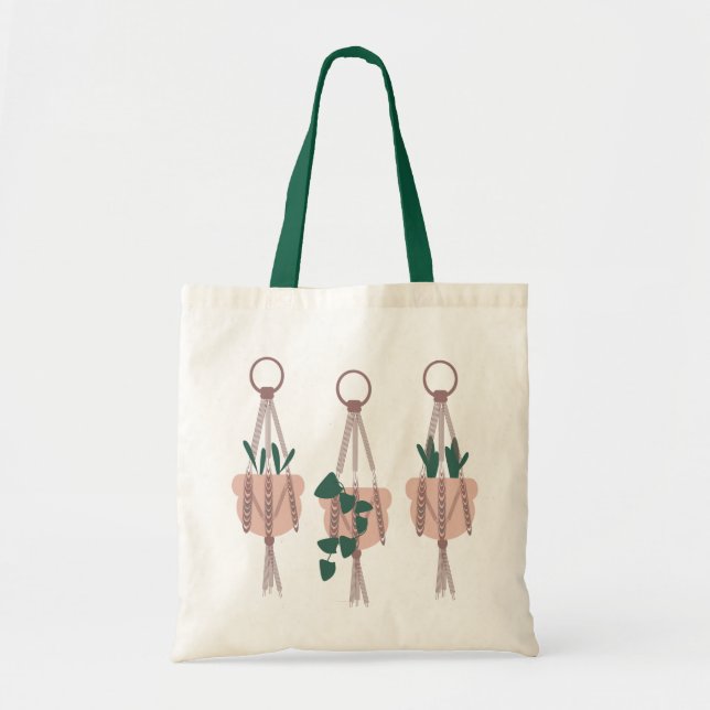 Bolso De Tela Ilustracion de colgante de canto de las plantas tr (Frente)