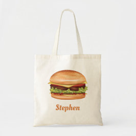 Bolso De Tela Ilustración de comida rápida de hamburguesa con no