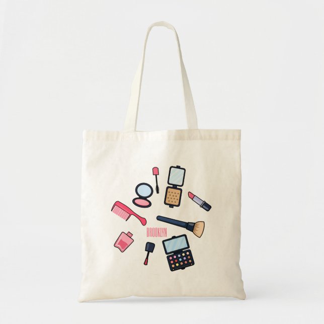 Bolso De Tela Ilustracion de cosméticos/personalizados de maquil (Frente)