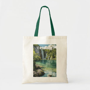 Bolso De Tela Ilustración de Croacia Arte de Viaje Vintage