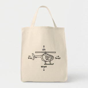 Bolso De Tela Ilustración de cuatro fuerzas de vuelo de helicópt